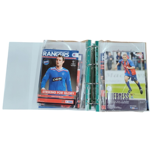 415 - FOLDER OF GLASGOW RANGERS PROGRAMMES INCLUDING EUROPEAN 2007/08