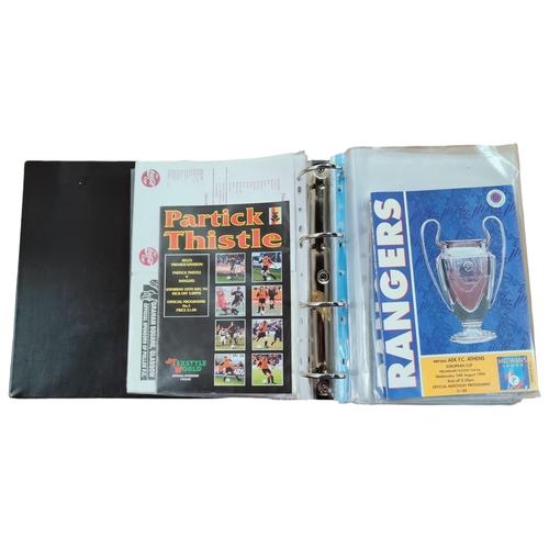 421 - FOLDER OF GLASGOW RANGERS PROGRAMMES INCLUDING EUROPEAN1994/95