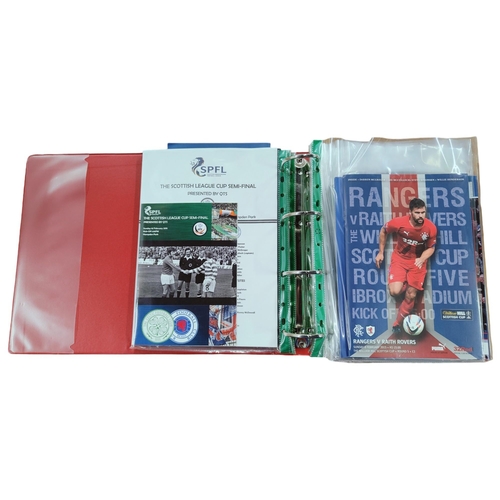 426 - FOLDER OF GLASGOW RANGERS PROGRAMMES INCLUDING EUROPEAN 2014/15