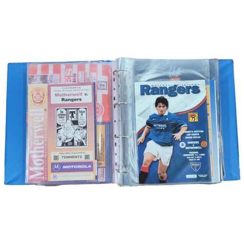 432 - FOLDER OF GLASGOW RANGERS PROGRAMMES INCLUDING EUROPEAN 1997/98