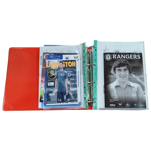 440 - FOLDER OF GLASGOW RANGERS PROGRAMMES INCLUDING EUROPEAN 2020/21