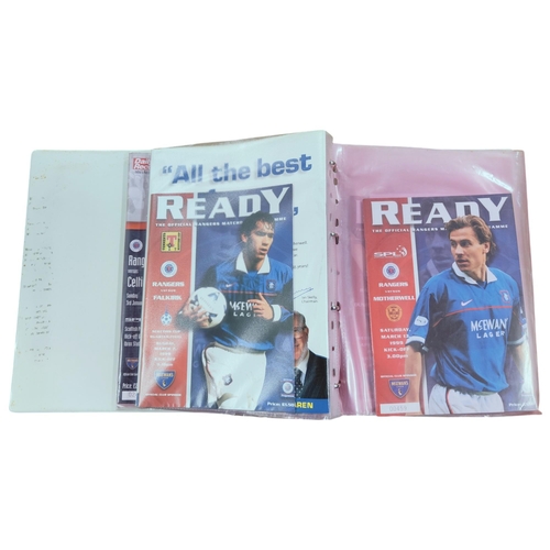 441 - FOLDER OF GLASGOW RANGERS PROGRAMMES INCLUDING EUROPEAN 1998/99