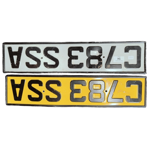 54 - PRIVATE NUMBER PLATES