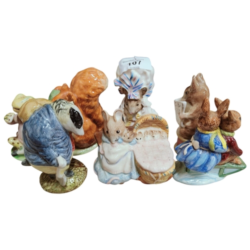 107 - QUANTITY OF BEATRIX POTTER BESWICK FIGURES