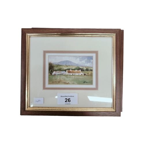 26 - WILLIAM MCKIBBIN - 2 x WATERCOLOURS - IRISH COTTAGES 3.5