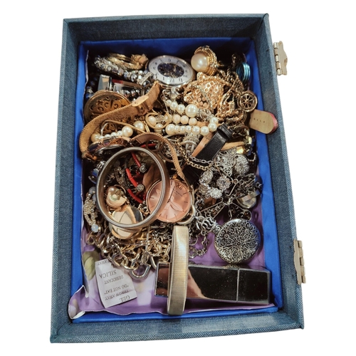 366 - BOX OF COSTUME JEWELLERY