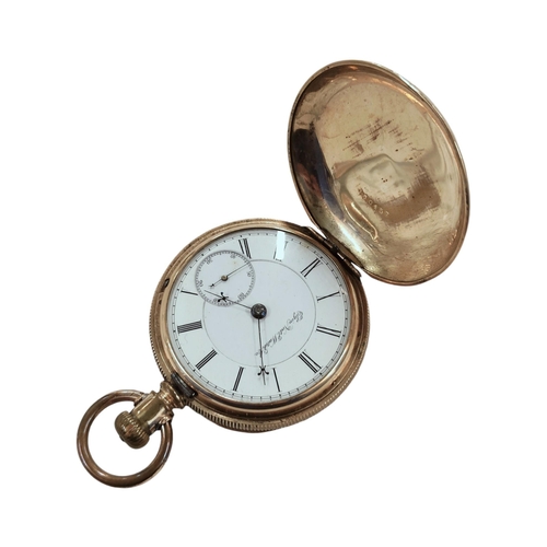 390 - ANTIQUE GOLD PLATED ELGIN POCKET WATCH - IN WORKING ORDER