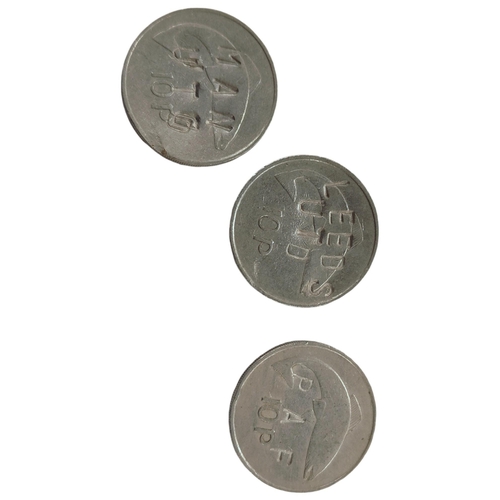 393 - 3 OVER STAMPED COINS