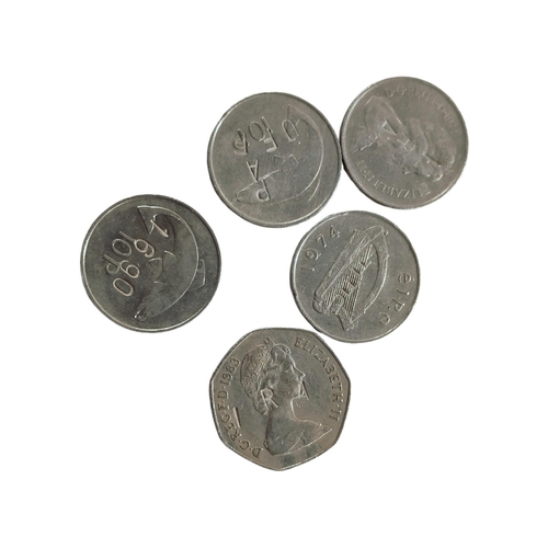 394 - 5 OVER STAMPED COINS