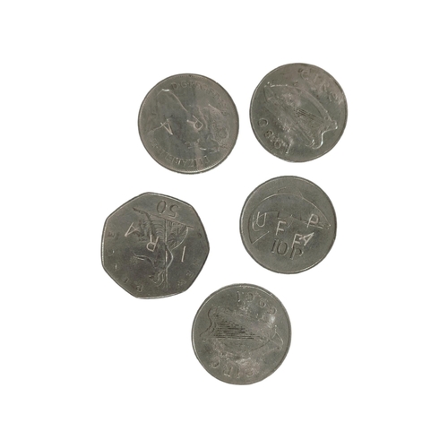 395 - 5 OVER STAMPED COINS