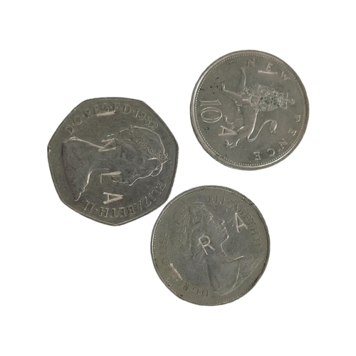 396 - 3 OVER STAMPED COINS