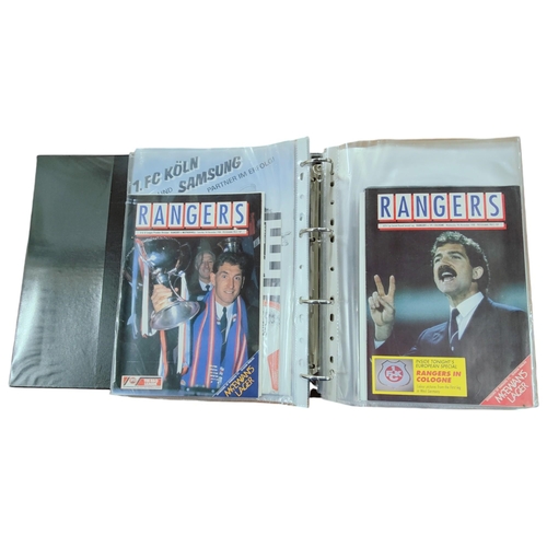 405 - FOLDER OF GLASGOW RANGERS PROGRAMMES TO INCLUDE EUROPEAN 1988/89