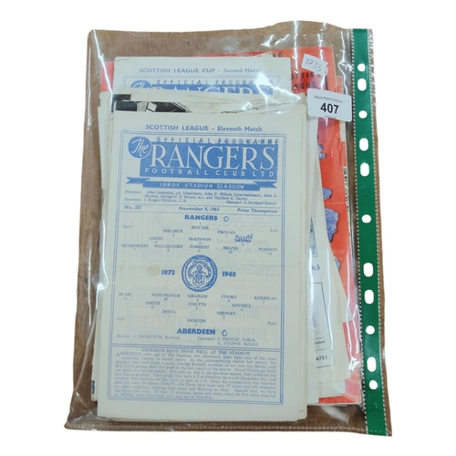 407 - LARGE QUANTITY OF RANGERS MATCH PROGRAMMES 1963