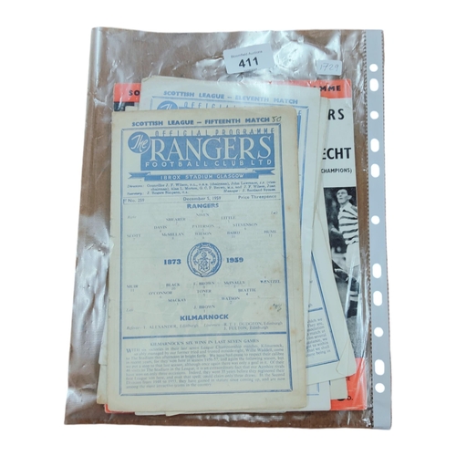 411 - LARGE QUANTITY OF RANGERS MATCH PROGRAMMES 1959