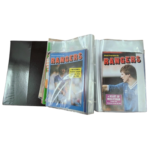 416 - FOLDER OF GLASGOW RANGERS PROGRAMMES TO INCLUDE EUROPEAN 1983/84