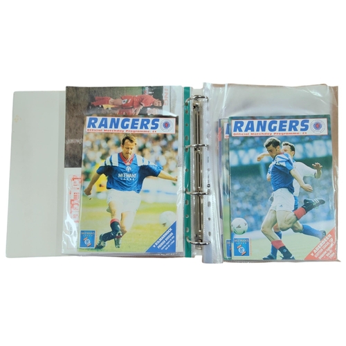 423 - FOLDER OF GLASGOW RANGERS PROGRAMMES TO INCLUDE EUROPEAN 1993/94