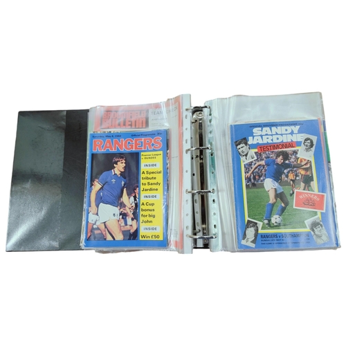 425 - FOLDER OF GLASGOW RANGERS PROGRAMMES TO INCLUDE EUROPEAN 1980s