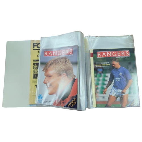 428 - FOLDER OF GLASGOW RANGERS PROGRAMMES TO INCLUDE EUROPEAN 1987/88