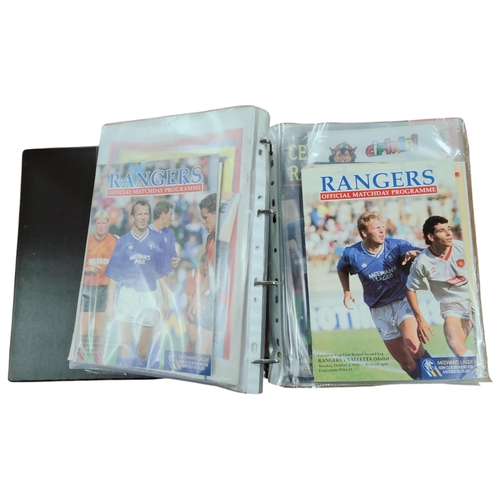 434 - FOLDER OF GLASGOW RANGERS PROGRAMMES TO INCLUDE EUROPEAN 1990/91