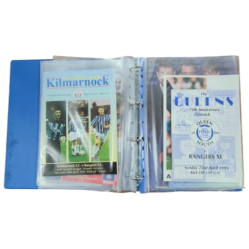 435 - FOLDER OF GLASGOW RANGERS PROGRAMMES TO INCLUDE EUROPEAN 1994/95