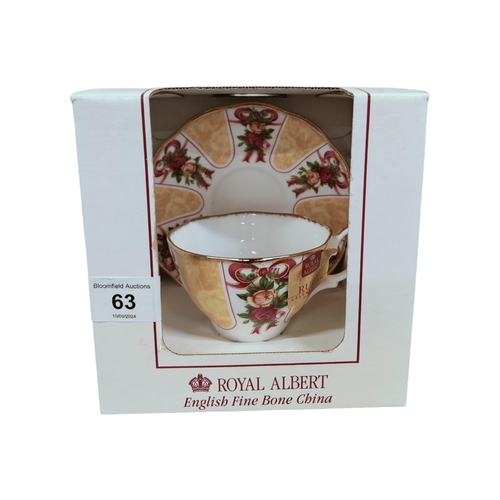 63 - RARE ROYAL ALBERT GOLD DAMASK CUP & SAUCER