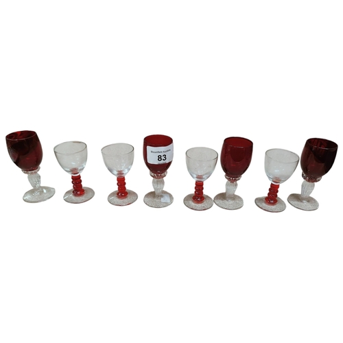 83 - 8 ART DECO LIQUOR GLASSES