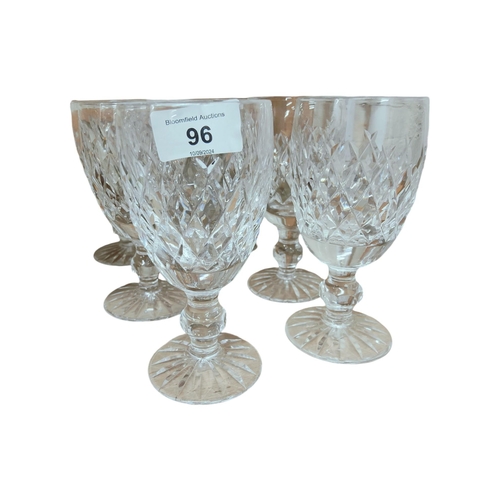 96 - 6 x WATERFORD CRYSTAL 'BOYNE' SHERRY GLASSES