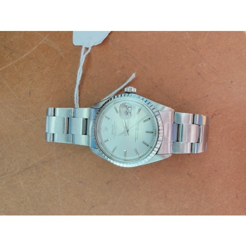 372 - GENUINE ORIGINAL VINTAGE GENTS ROLEX OYSTER PERPETUAL DATE JUST WRISTWATCH - GOOD WORKING ORDER