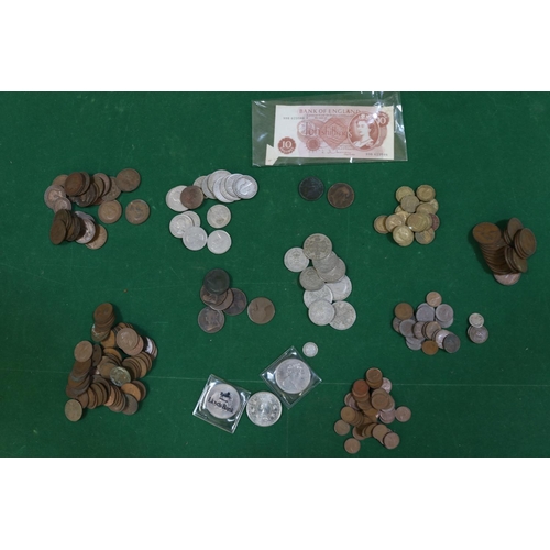 110 - Tin of Coinage and 10s Note