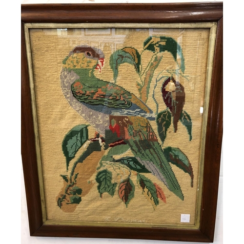 172 - Victorian Textile Picture of an Exotic Bird