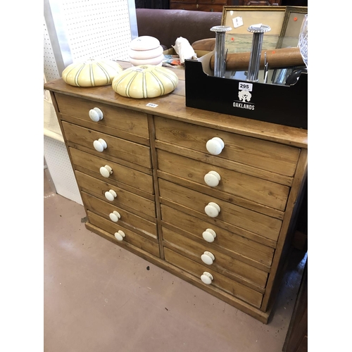 297 - Stripped Pine Twelve Drawer Chest