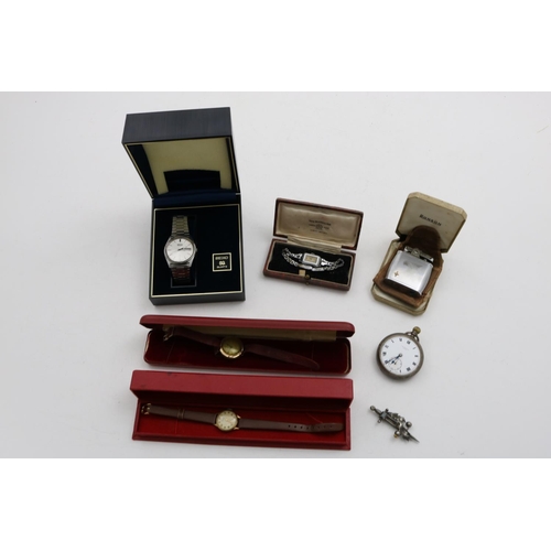 82 - Silver Pocket Watch, Two Gold Wristwatches and Two Others etc