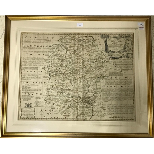 103 - Bowen, Emanuel. An Improved Map of Wilt Shire, divided into its Hundreds, engraved map, hand-coloure... 