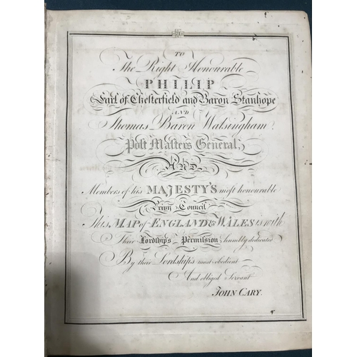 108 - Cary, John. New Map of England and Wales, with Parts of Scotland, 80 engraved leaves, the majority h... 
