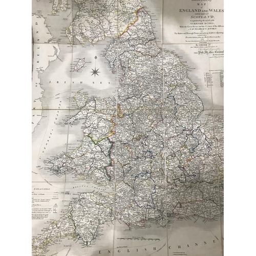 110 - Cary, John. Cary's Reduction of His Large Map of England and Wales, with Part of Scotland, folding e... 