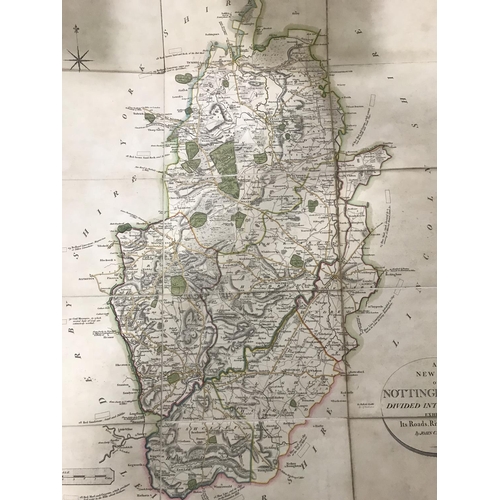 112 - Cary, John. A New Map of Surry, hand-coloured folding engraved map, in 15 sections, backed on linen,... 