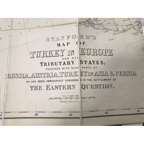 141 - Turkey. Stanford's Map of Turkey in Europe and Her Tributary States; together with such Parts of Rus... 