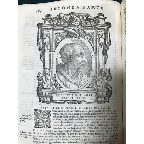 16 - Vasari, Giorgio. Delle Vite De' piu Eccellenti Pittori, Scultori et Architetti, parts 1-3 bound in 2... 