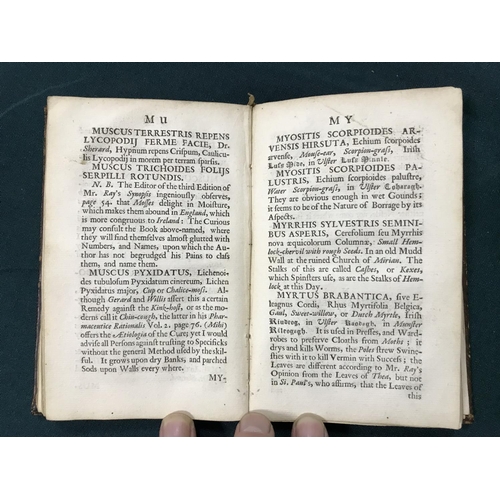 173 - Threlkeld, Caleb. Synopsis Stirpium Hibernicarum... being A Short Treatise of Native Plants, especia... 