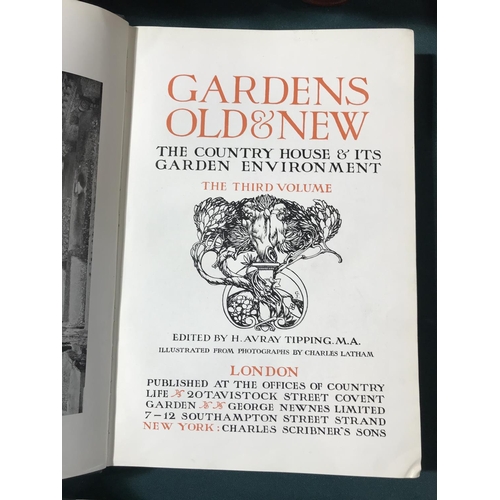 182 - [Anon] Gardens Old and New, volumes 1-3, fourth edition, signed on free-endpaper, 'Ivor Spencer Chur... 