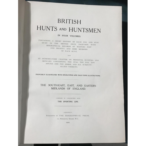 183 - [Anon] British Hunts and Huntsmen, 4 volumes, first edition, engraved portrait frontispieces, plates... 