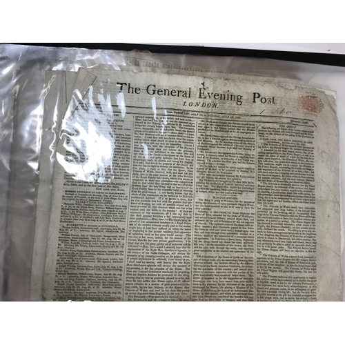 202 - Newspapers. A folio of early newspapers, including The Boston Gazette and Country Journal, August 6t... 