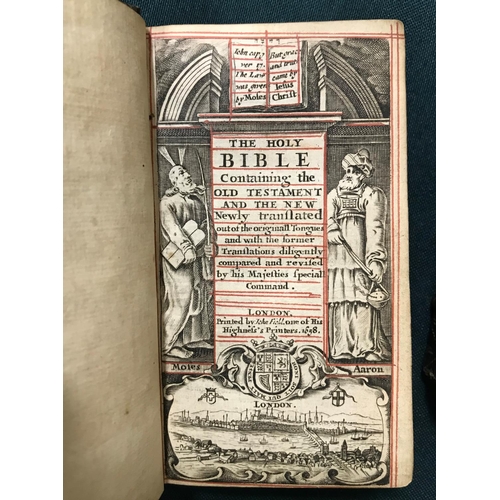 246 - Bible, English. The Holy Bible, 2 volumes, engraved title, red ruled throughout, Q12 and Z12 with ru... 