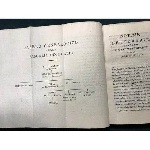 249 - [Burgassi, Antonio Cesare] Serie dell'Edizioni Aldine per ordine cronologico ed alfabetico, 'third' ... 