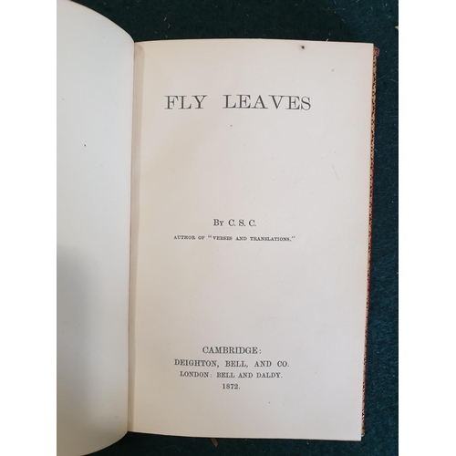 250 - [Calverley, Charles Stuart] Fly Leaves, first edition, red polished calf gilt by Riviere and Son, de... 