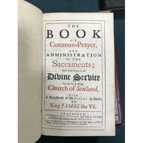 256 - Common Prayer. The Book of Common Prayer..., title printed in red and black, eighteenth century crus... 