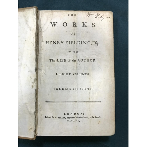 282 - Fielding, Henry. The Works, 8 volumes, second edition, engraved portrait frontispiece by William Hog... 