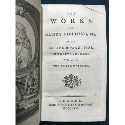 283 - Fielding, Henry. The Works..., 12 volumes, third edition, engraved portrait frontispiece, contempora... 