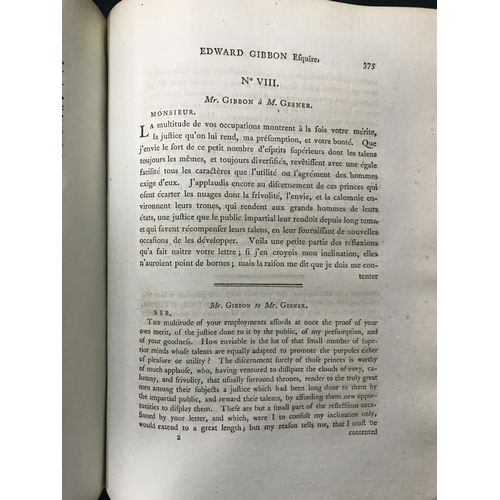 286 - Gibbon, Edward. Miscellaneous Works, 3 volumes, 2 frontispieces, folding genealogical table in volum... 