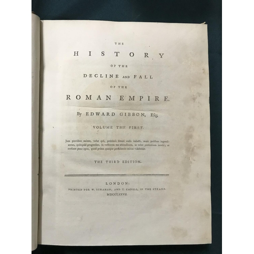 287 - Gibbon, Edward. The History of the Decline and Fall of the Roman Empire, 6 volumes, volume 1 third e... 